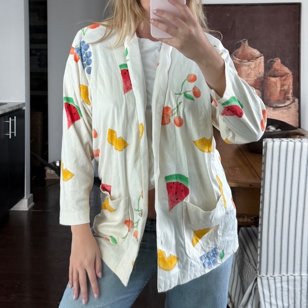 Vintage Y2K Elle Fruit Print Casual Blazer